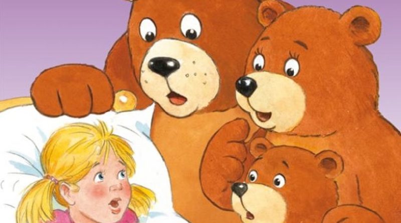 Goldilocks exploring the Three Bears’ cottage in the forest