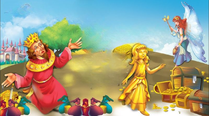 King Midas turning roses and objects into gold