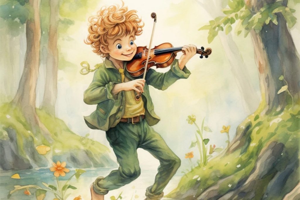 marvellous musician story with wolf fox hare forest
